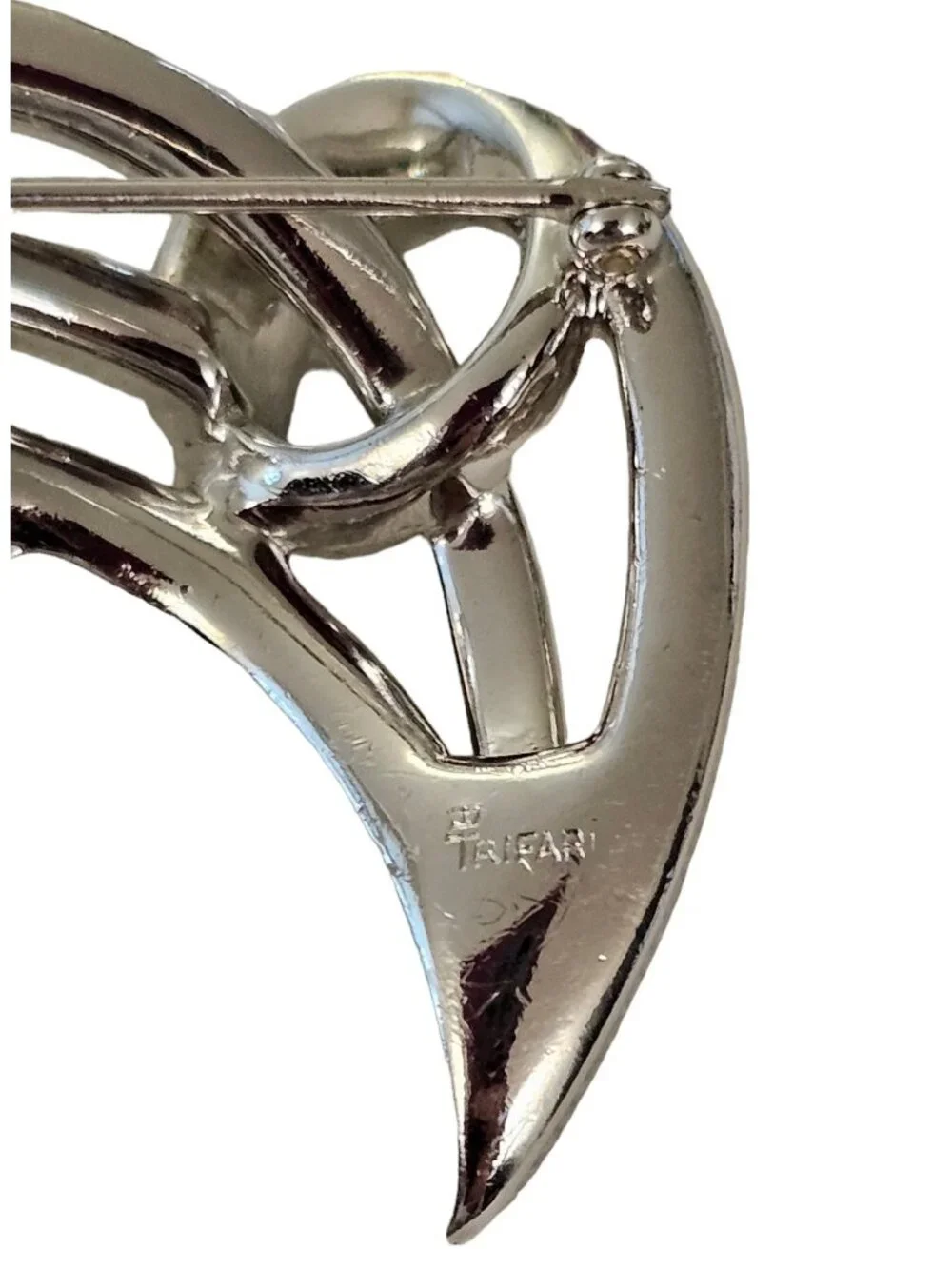 Trifari rhodium plated